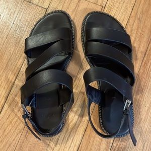 Black Leather Franco Sarto Sandals